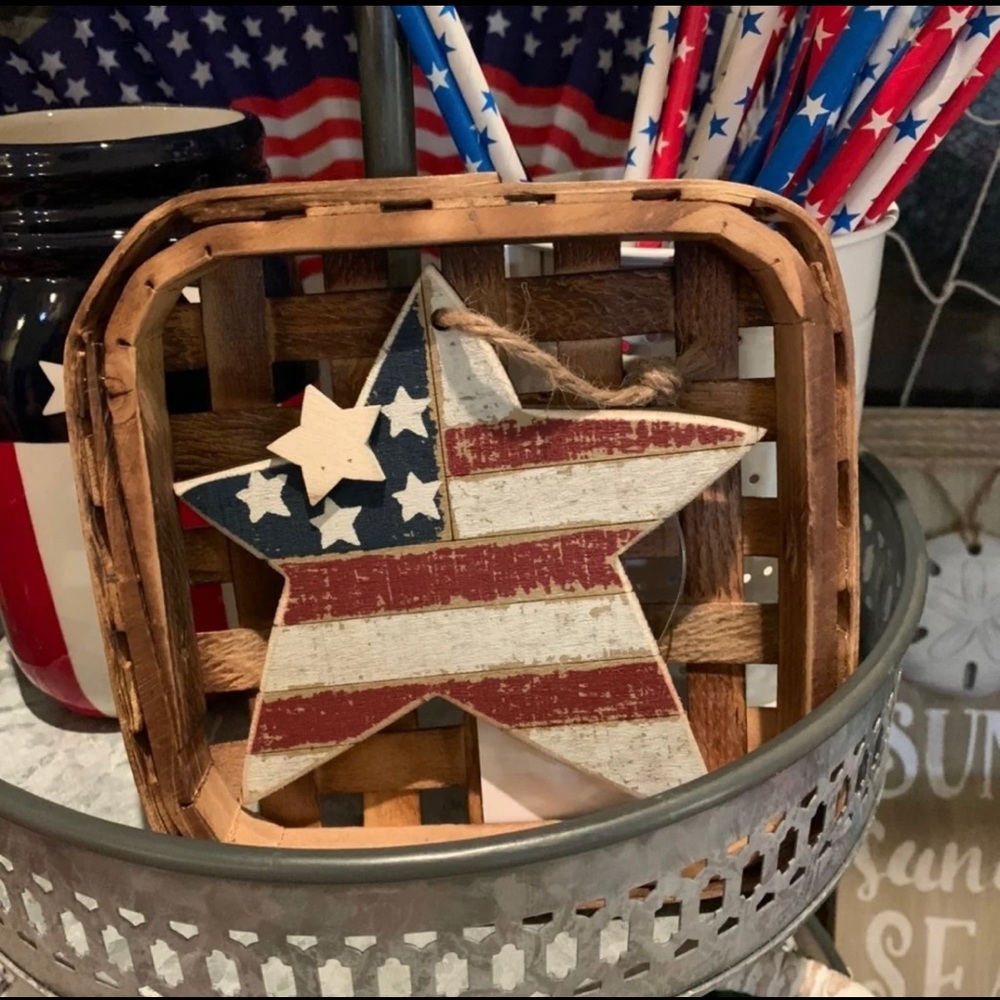 - MINI TOBACCO BASKET TIER TRAY DECOR FARMHOUSE - Picture 2 of 3